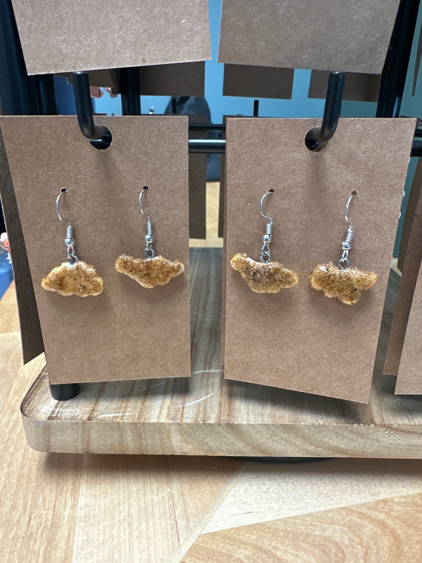 Dino nugget earrings