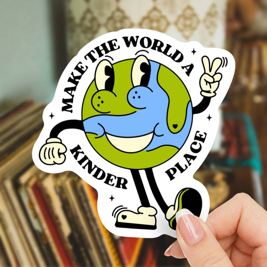 Make the World a Kinder Place, Retro Character Sticker