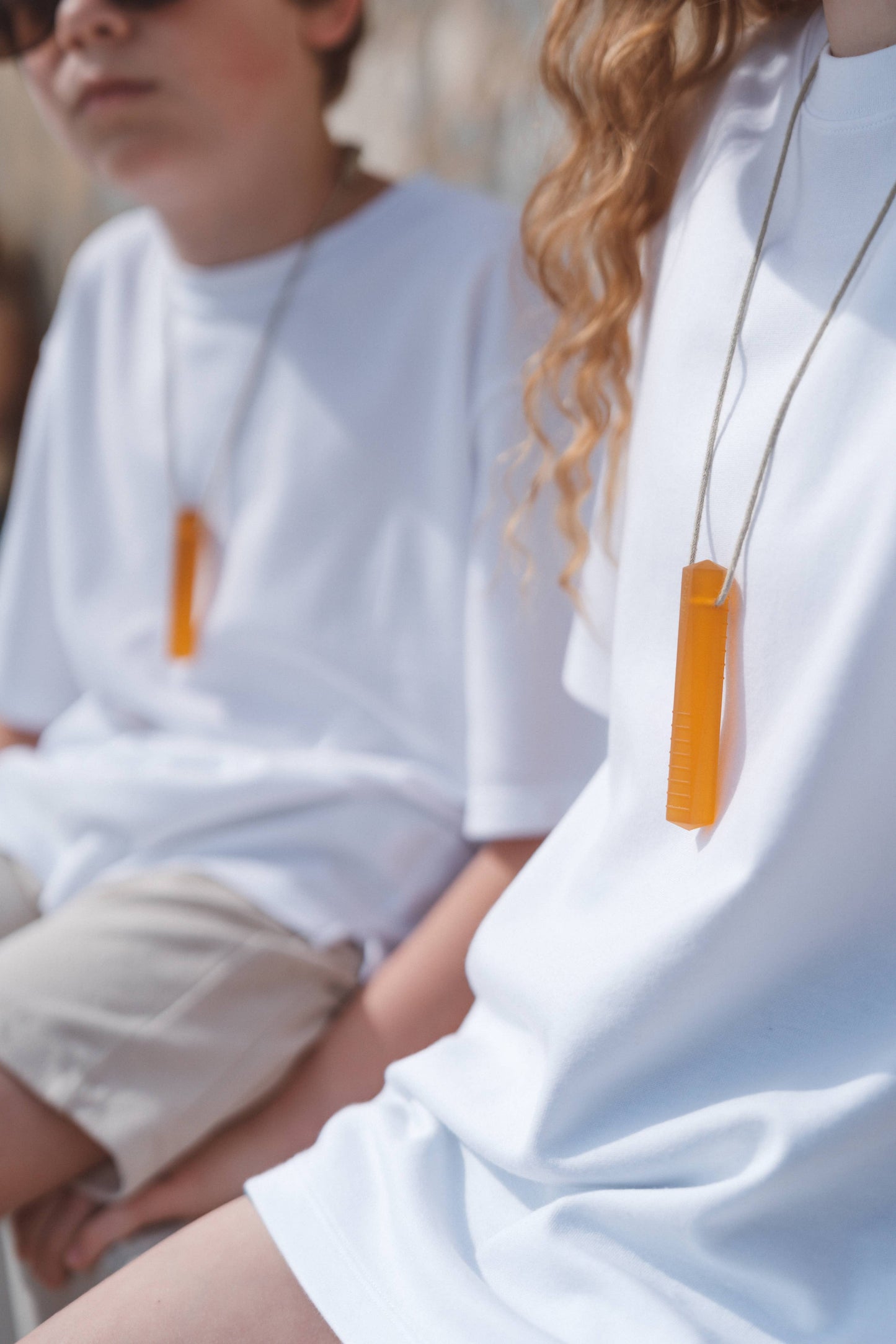 The Santo: Natural Rubber Sensory Chew Necklace Two Pack