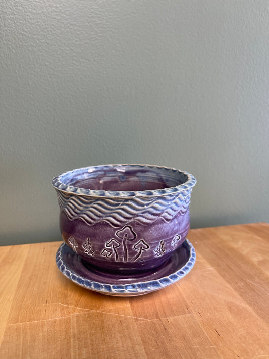 Handmade pot - 4” - purple