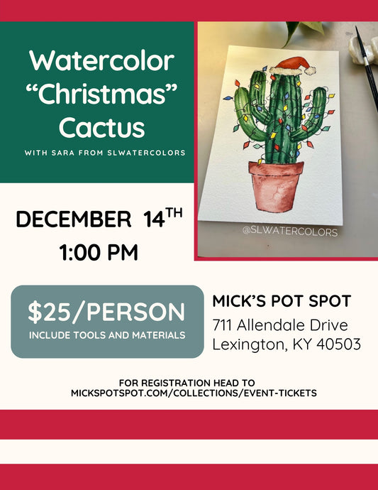 Watercolor Christmas Cactus - Workshop