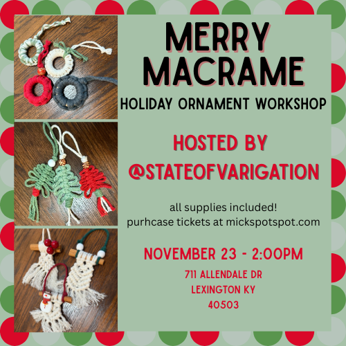 Merry Macrame Ornament Workshop