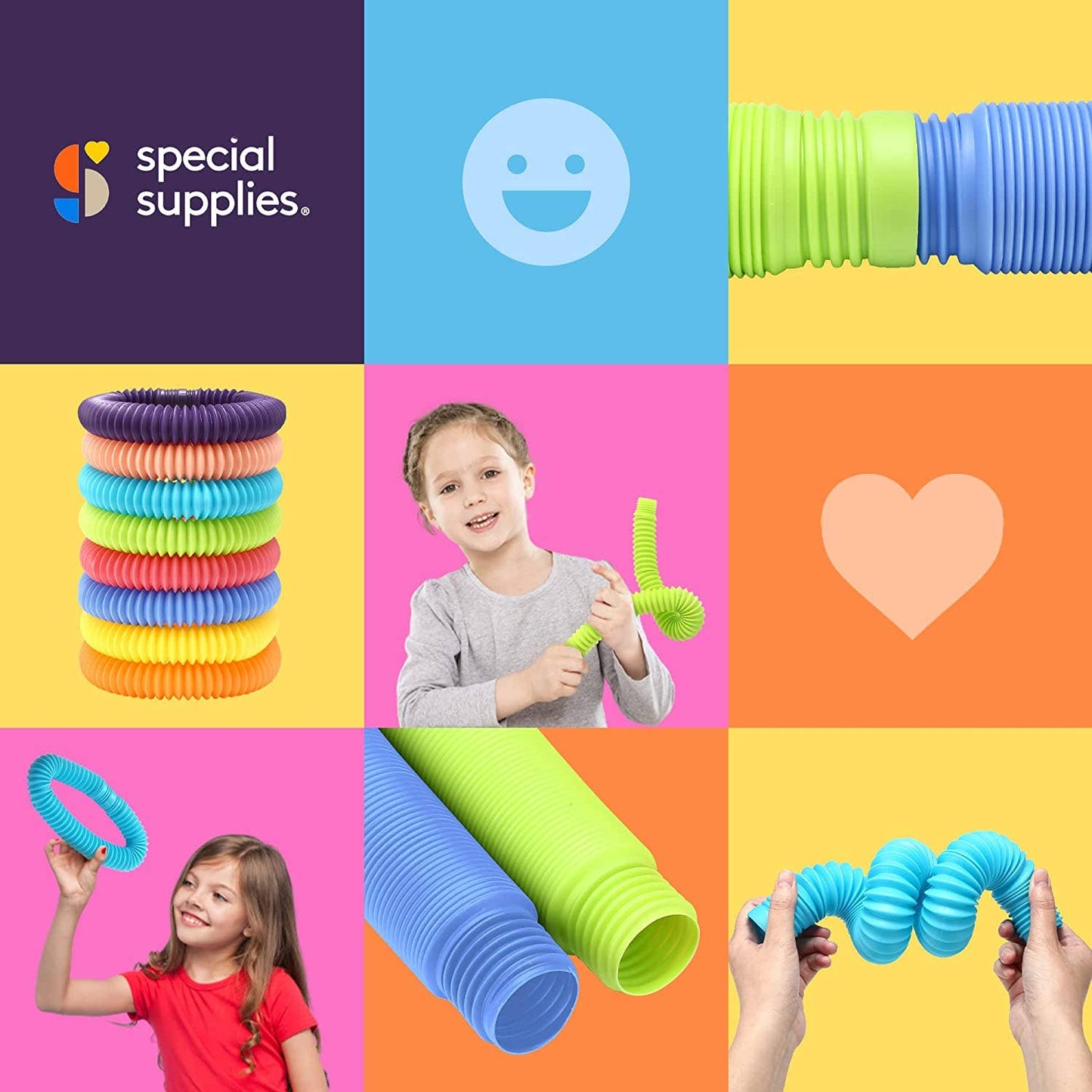 Giant Pop Tubes (Multi-Color): 8 Pack